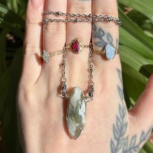 Moss agate interchangeable necklace